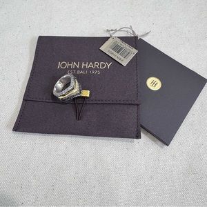 John Hardy Tiga Multirow Ring 18k Yellow Gold Sterling Silver Size 7